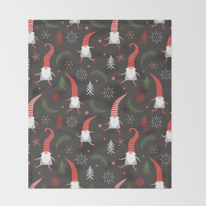 Cute Christmas Elves Throw Blanket Gallery Image 2
