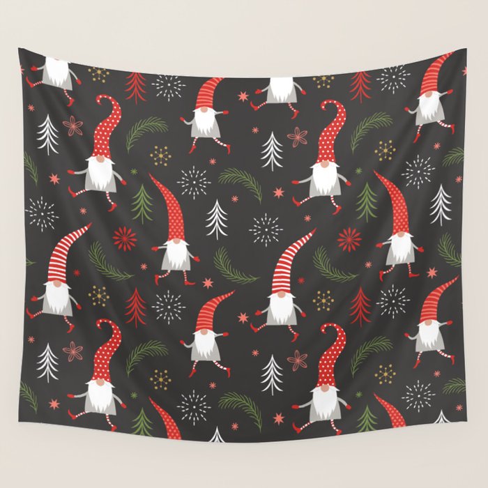 Cute Christmas Elves Wall Tapestry Gallery Image 1