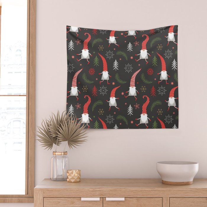 Cute Christmas Elves Wall Tapestry Gallery Image 2