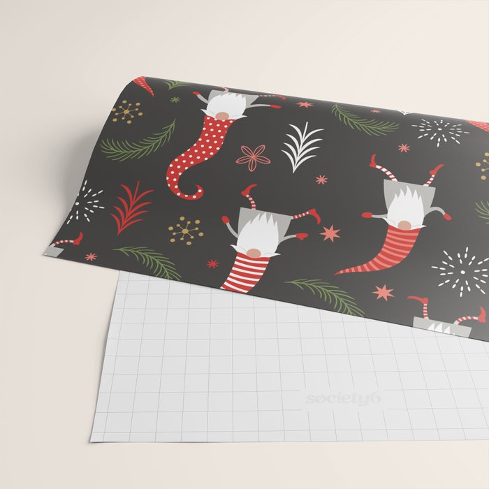Cute Christmas Elves Wrapping Paper Gallery Image 2