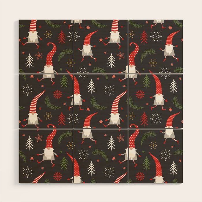 Cute Christmas Elves Wood Wall Art Gallery Image 1