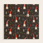 Cute Christmas Elves Wood Wall Art Gallery Image 1