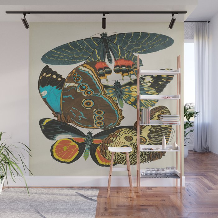 Vintage Butterfly Illustration EA Seguy Papillon Wall Mural Gallery Image 1