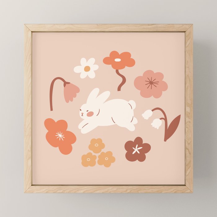 Cute bunny illustration Mini Art Print Gallery Image 1