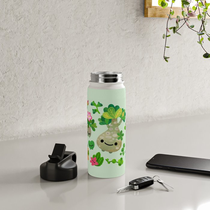 Baby succulent 4 - green Water Bottle Gallery Image 4