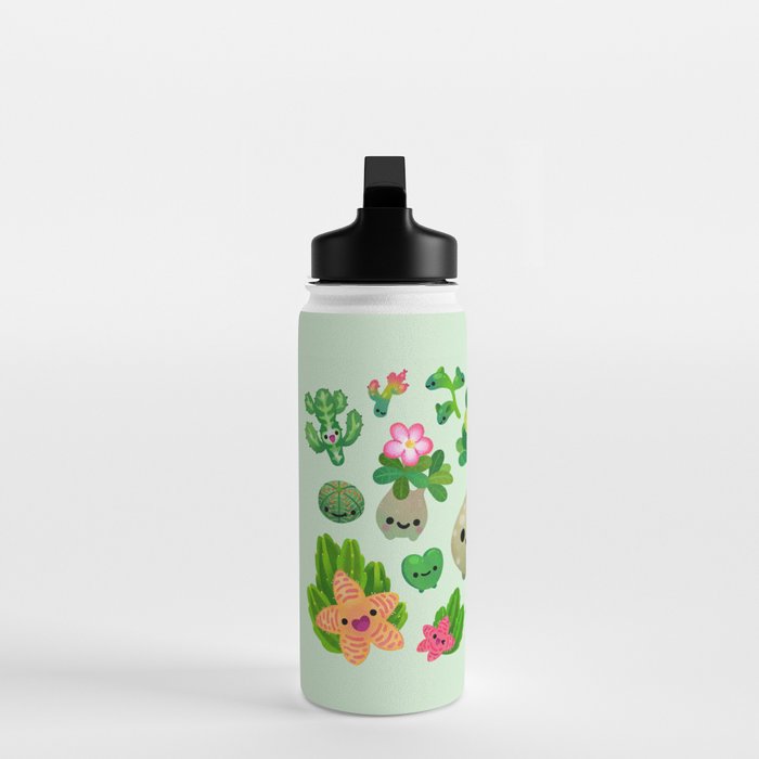 Baby succulent 4 - green Water Bottle Gallery Image 3