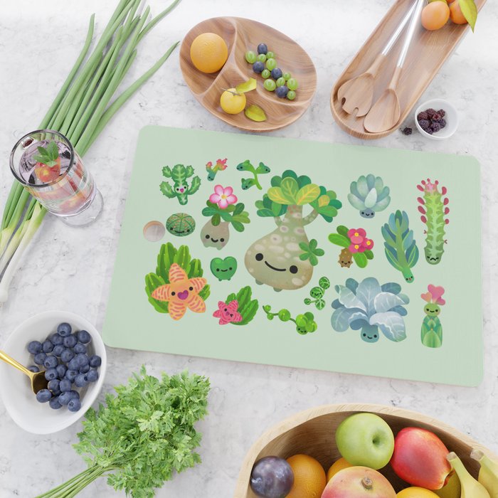 Baby succulent 4 - green Cutting Board Gallery Image 2