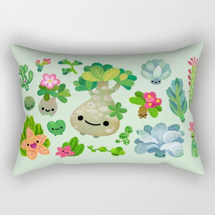 Baby succulent 4 - green Rectangular Pillow Gallery Image 2