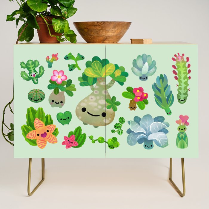 Baby succulent 4 - green Credenza Gallery Image 1