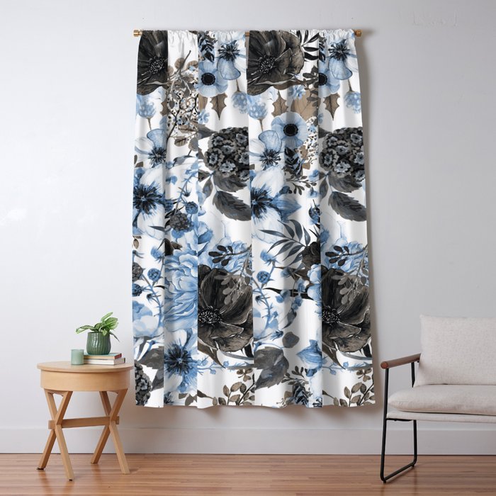 Floral Pattern 4 Window Curtain Gallery Image 1