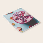 Pomegranate and Rose Petals - blue botanical flower food still life art Notebook Gallery Image 3