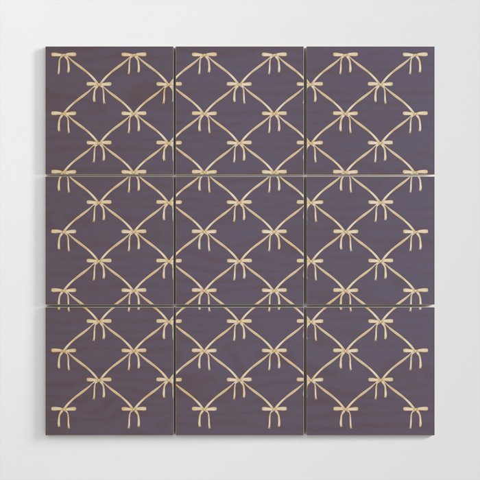 Bows & Ribbons Pattern XXXIII Neutral Lavender Purple Wood Wall Art Gallery Image 1