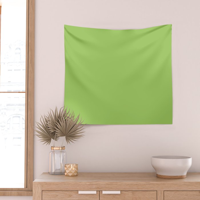 Light Green Lime Solid Color Wall Tapestry Gallery Image 2