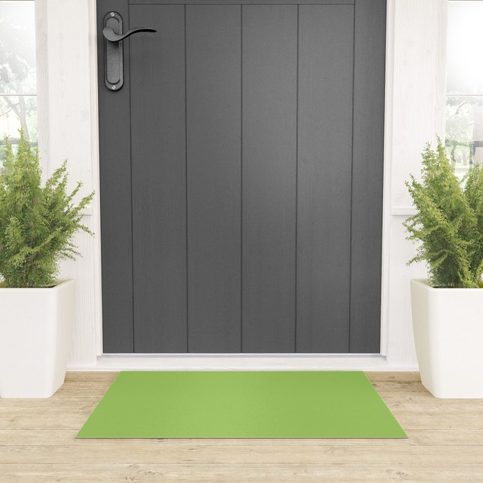 Light Green Lime Solid Color Welcome Mat Gallery Image 3