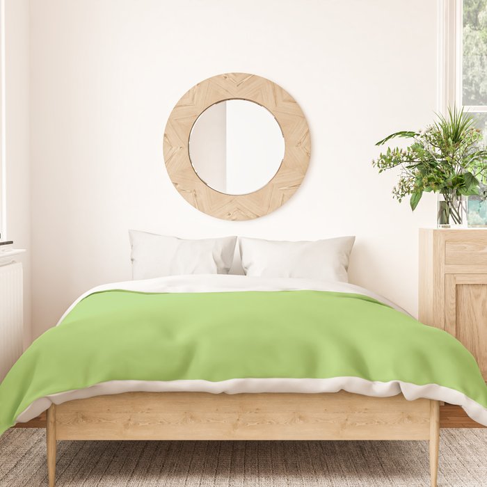 Light Green Lime Solid Color Duvet Cover Gallery Image 3