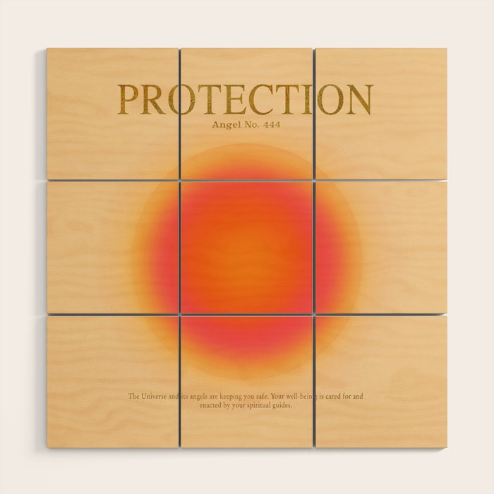 Gradient Angel Numbers: Angel Number 444 - Protection Wood Wall Art Gallery Image 1