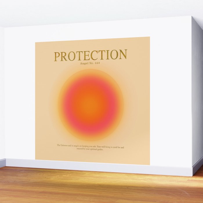 Gradient Angel Numbers: Angel Number 444 - Protection Wall Mural Gallery Image 2
