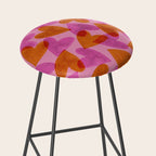 Linocut Hearts / Pink & Orange Stool Gallery Image 2