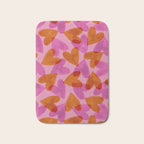 Linocut Hearts / Pink & Orange Bath Mat Gallery Image 1