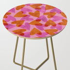 Linocut Hearts / Pink & Orange Side Table Gallery Image 2