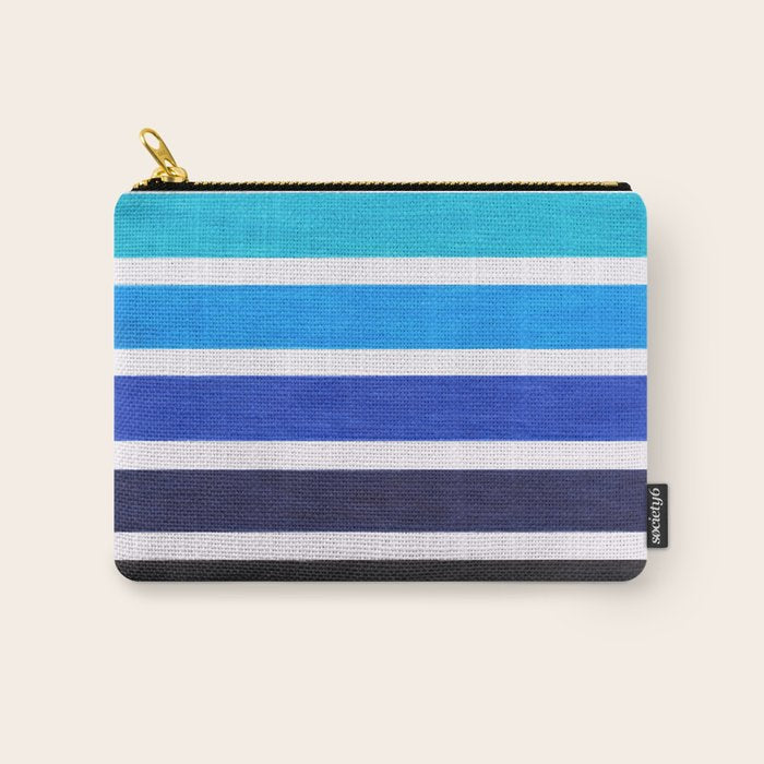 Colorful Blue Stripe Pattern Carry All Pouch Gallery Image 1