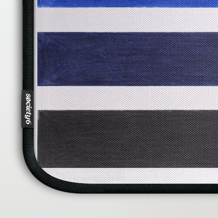 Colorful Blue Stripe Pattern Laptop Sleeve Gallery Image 3