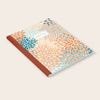Festive, Floral Prints, Blooms, Orange, Teal Notebook Gallery Image 2