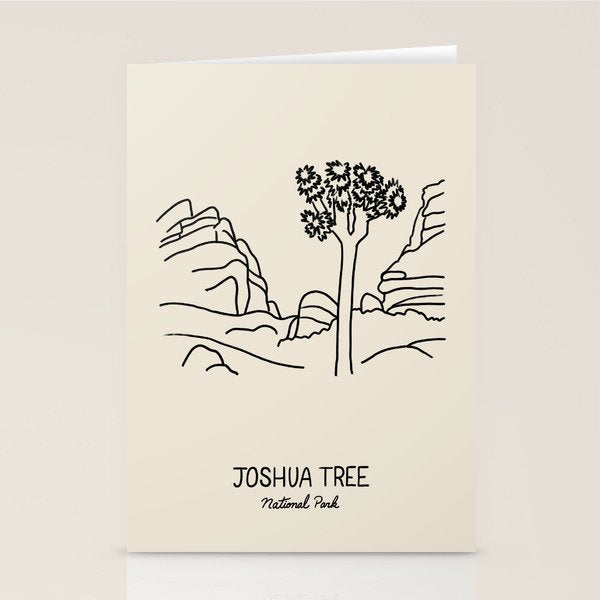 Joshua Tree National Park Black on Cream Stationery Card Gallery Image 1