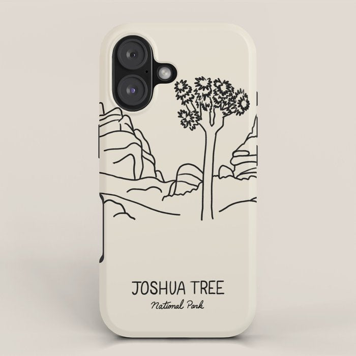 Joshua Tree National Park Black on Cream iPhone Case Gallery Image 1