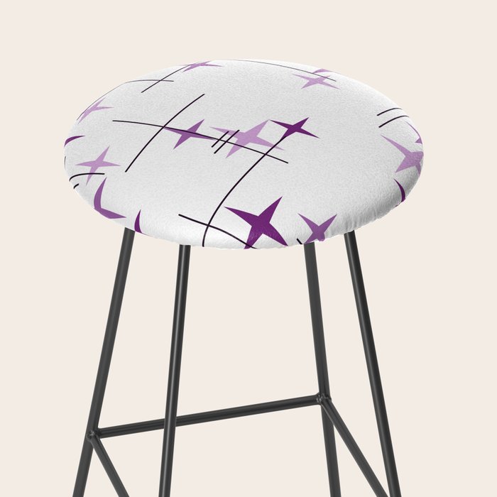 Mid Century Modern Stars Purple Stool Gallery Image 2