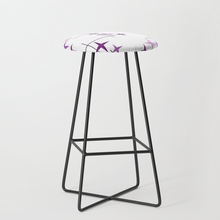 Mid Century Modern Stars Purple Stool Gallery Image 1