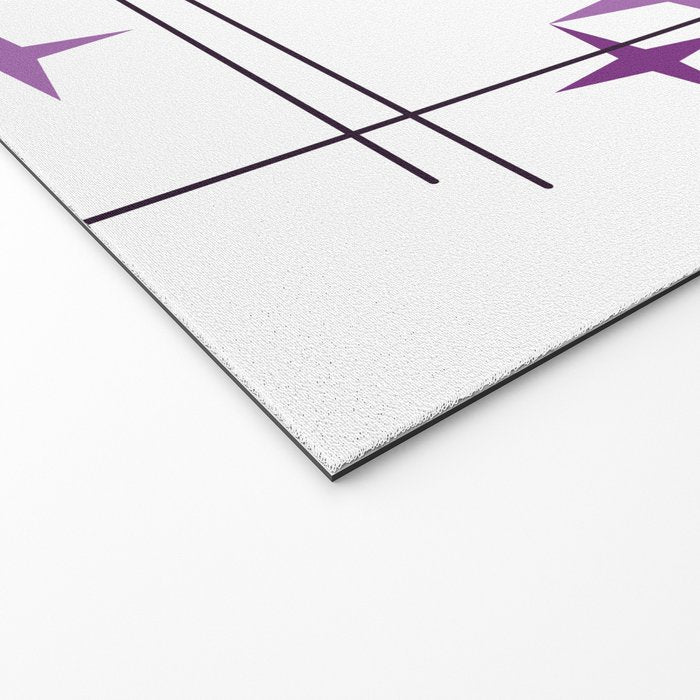 Mid Century Modern Stars Purple Welcome Mat Gallery Image 2