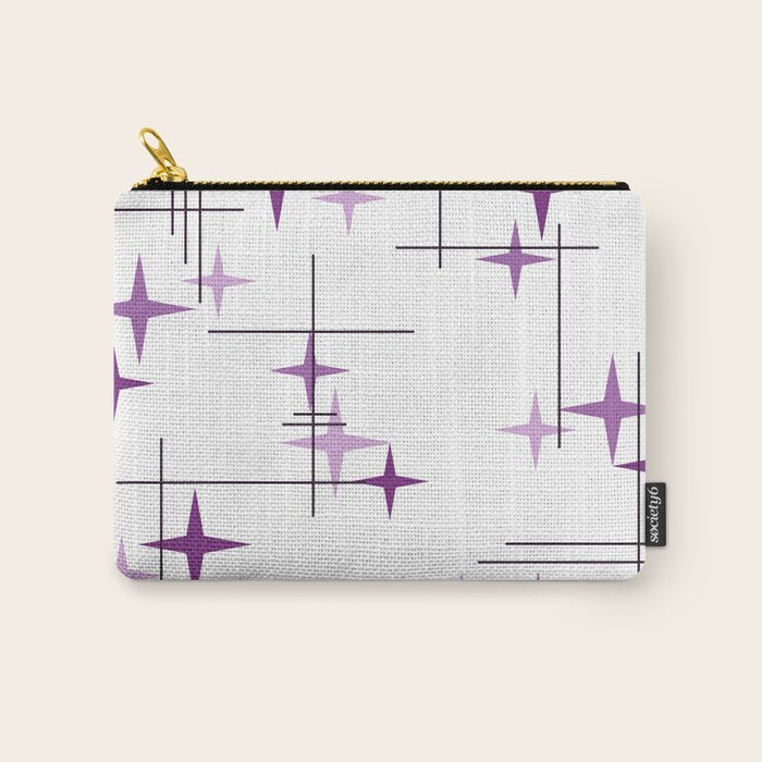 Mid Century Modern Stars Purple Carry All Pouch Gallery Image 1