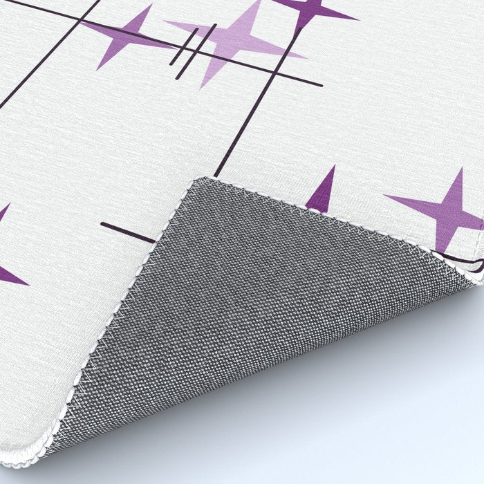 Mid Century Modern Stars Purple Rug Gallery Image 4