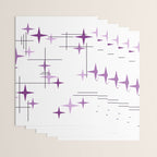 Mid Century Modern Stars Purple Wrapping Paper Gallery Image 3
