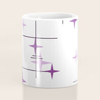 Mid Century Modern Stars Purple Coffee Mug Gallery Image 4