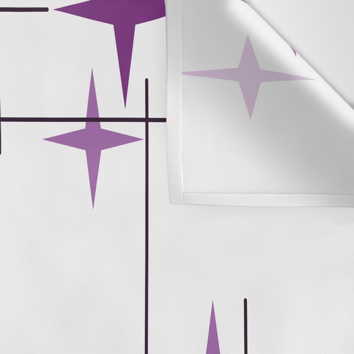 Mid Century Modern Stars Purple Wall Tapestry Gallery Image 3