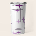 Mid Century Modern Stars Purple Travel Mug Gallery Image 2