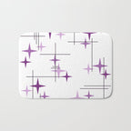 Mid Century Modern Stars Purple Bath Mat Gallery Image 1