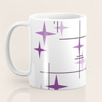 Mid Century Modern Stars Purple Coffee Mug Gallery Image 3