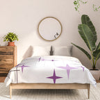 Mid Century Modern Stars Purple Comforter Gallery Image 3