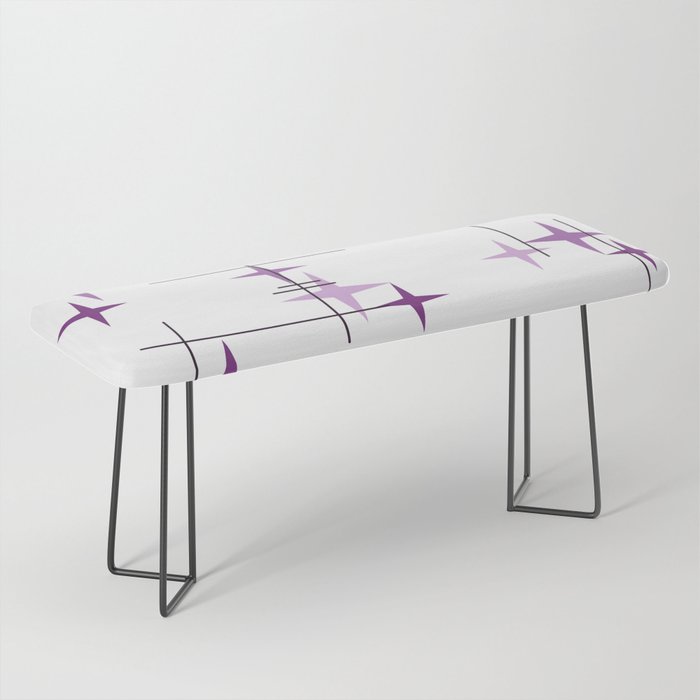 Mid Century Modern Stars Purple Bench Gallery Image 1