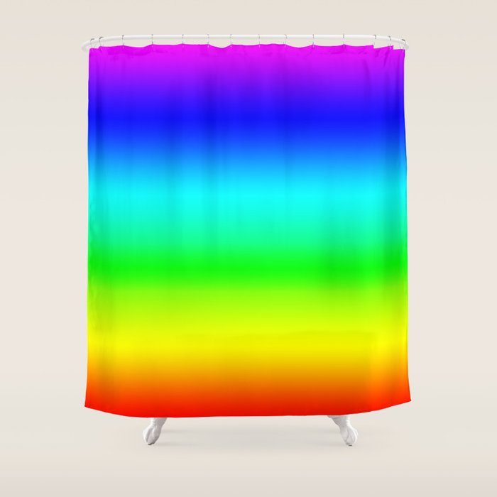 Modern Bright Rainbow Colors Ombre Shower Curtain Gallery Image 1
