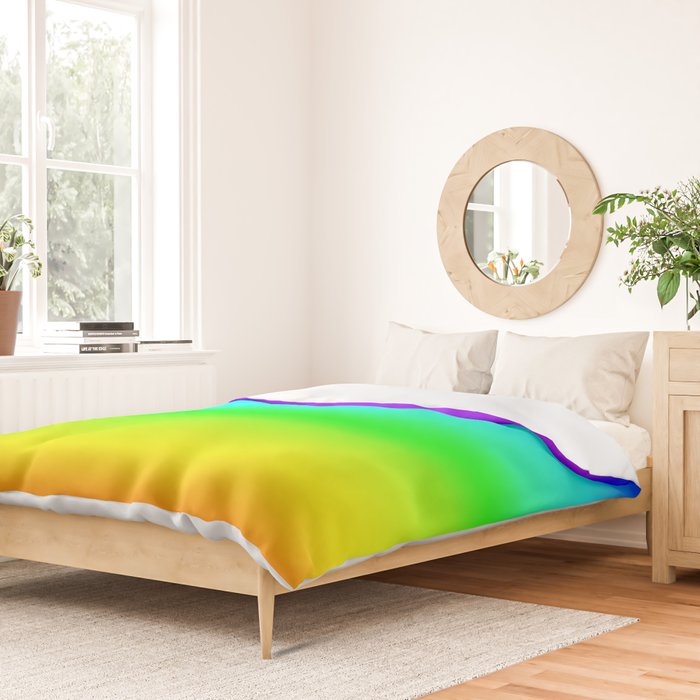 Modern Bright Rainbow Colors Ombre Duvet Cover Gallery Image 2