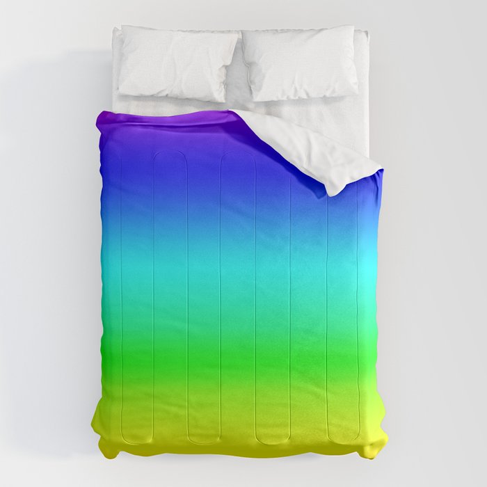 Modern Bright Rainbow Colors Ombre Comforter Gallery Image 1