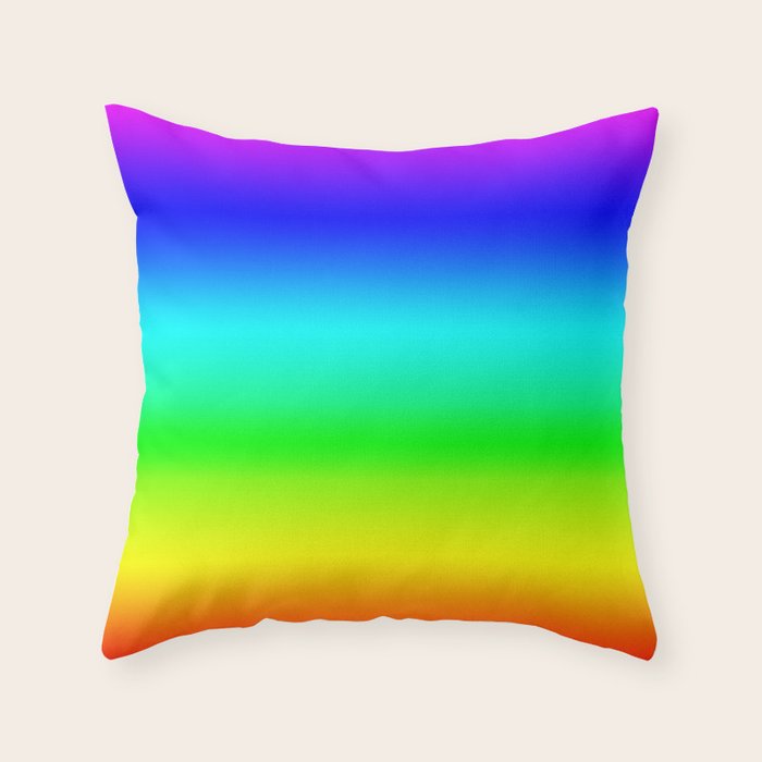 Modern Bright Rainbow Colors Ombre Throw Pillow Gallery Image 1