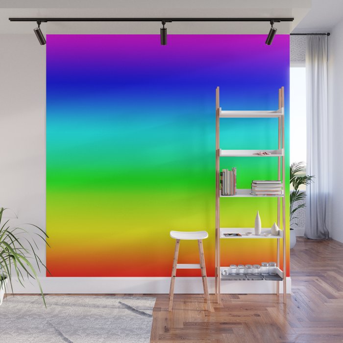 Modern Bright Rainbow Colors Ombre Wall Mural Gallery Image 1