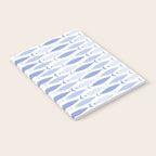Fish Stripes - Mid Century Modern Pattern in Light Blue and White Notebook Gallery Image 2