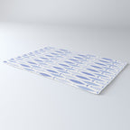 Fish Stripes - Mid Century Modern Pattern in Light Blue and White Rug Gallery Image 3