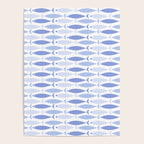 Fish Stripes - Mid Century Modern Pattern in Light Blue and White Poster Gallery Image 4